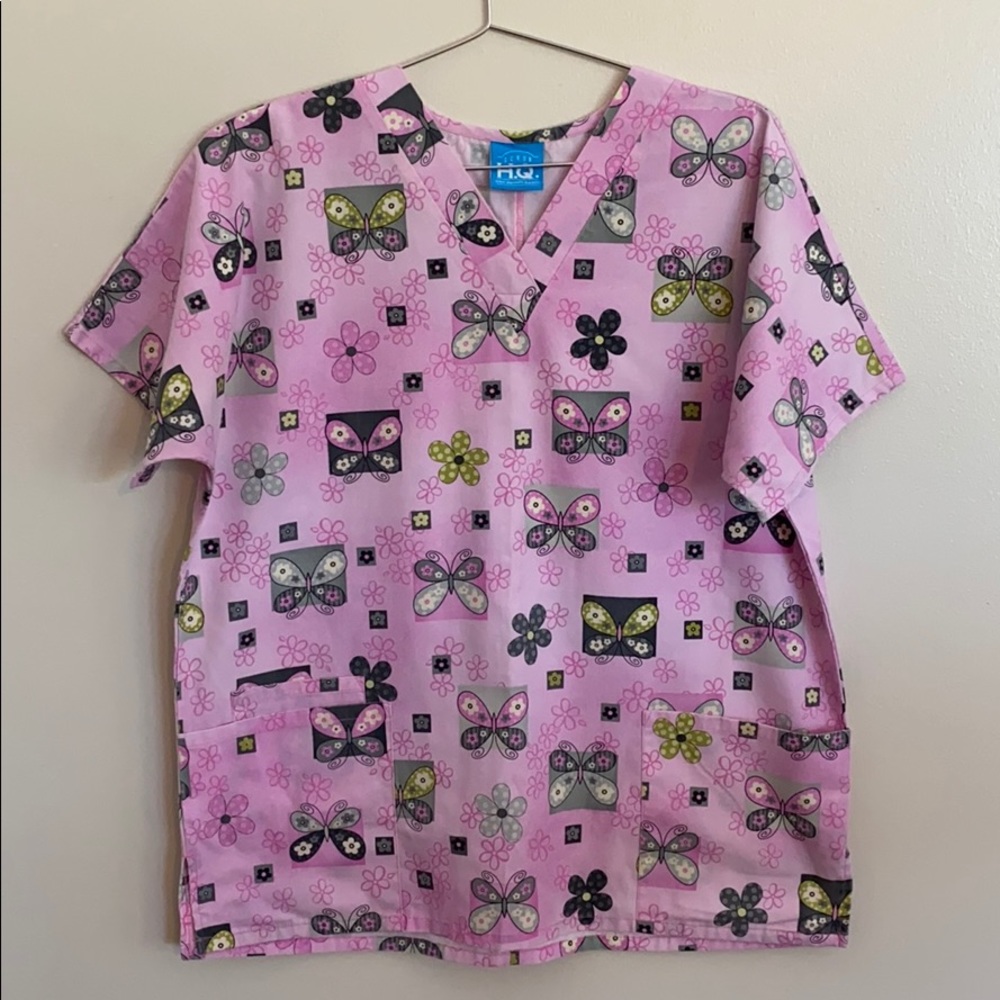 Scrub H.Q. by Cherokee Print Top
